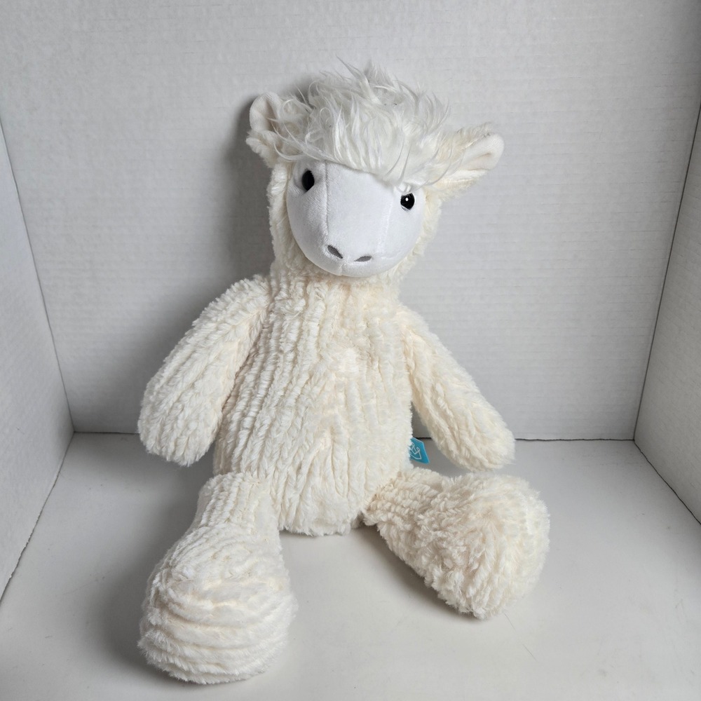 Manhattan Toy Company LOU THE LLAMA Stuffed Animal Plush Toy Cream White 11"